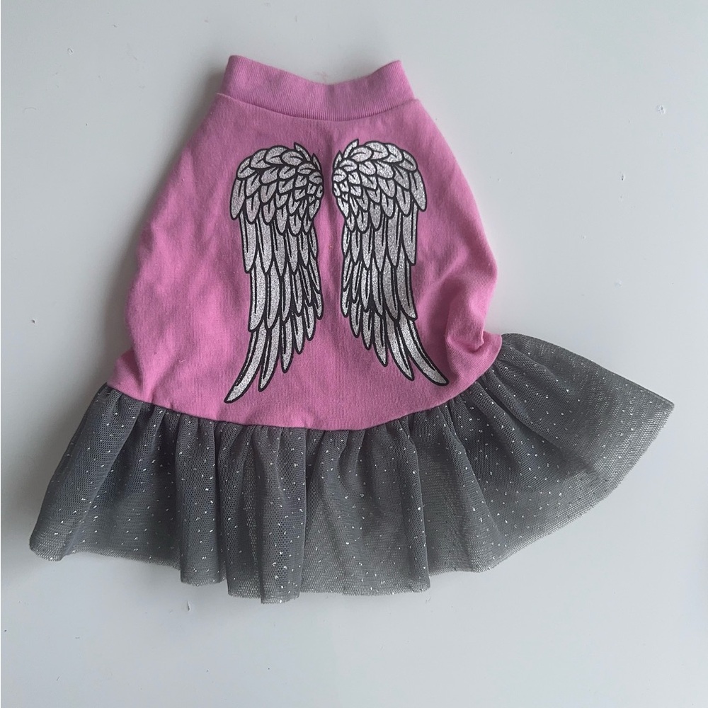 Pink Angel Wings Tutu Dress for Small Dog